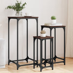ZNTS Nesting Side Tables 3 pcs Brown Oak Engineered Wood 838942