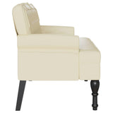 Bench Cream 119.5 x 64.5 x 75 cm Faux Leather 42019295