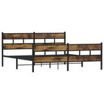 Metal Bed Frame without Mattress Smoked Oak 193x203 cm 3308468