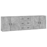 Sideboards 3 pcs Concrete Grey Engineered Wood 3185403
