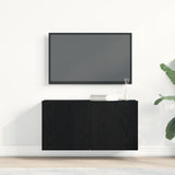 TV Cabinet Black Oak 80x30x41 cm Engineered Wood 862196