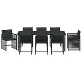 Garden Dining Set 9 pcs Black Poly Rattan 3380776