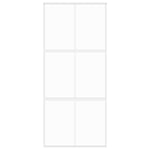 Sliding Door White 90x205 cm Tempered Glass and Aluminium 155217