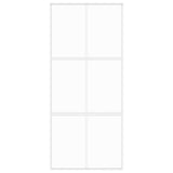 Sliding Door White 90x205 cm Tempered Glass and Aluminium 155217