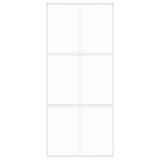 Sliding Door White 90x205 cm Tempered Glass and Aluminium 155217