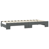 Daybed with Trundle and Mattresses Dark Grey 90x190 cm Fabric 3197708