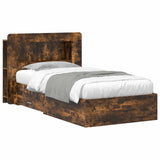 Bed Frame with Storage Smoked Oak 75 x 190 cm Engineered Wood 3433804
