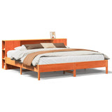 Bookcase Bed without Mattress Wax Brown 200x200 cm Solid Wood Pine 3322821