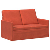 2 Seater Sofa Red Orange 130 x 81 x 82 cm Corduroy Fabric 42041072