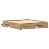 Bed Frame with Drawer Artisan Oak 180 x 200 cm Engineered Wood 3333961