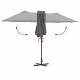 Garden Parasol Anthracite 370 x 197 x 239 cm 42003369