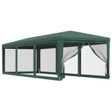 Party Tent with 8 Mesh Sidewalls Green 3x9 m HDPE 319243