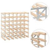 ZNTS Wine Rack for 42 Bottles Solid Pinewood 282470
