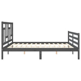 Bed Frame without Mattress Grey 200x200 cm Solid Wood 3194983