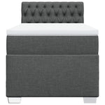 ZNTS Box Spring Bed with Mattress Dark Grey 90x200 cm Fabric 3285779