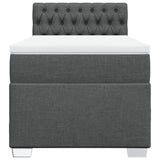 ZNTS Box Spring Bed with Mattress Dark Grey 90x200 cm Fabric 3285779