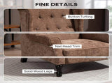 150&deg Reclining Vintage Armchair, with footrest - Brown T3398P378082