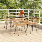 Garden Dining Set Black Steel Medium Durable Garden Dining Set 3157847