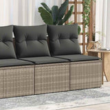 2 Piece Garden Sofa Set with Cushions Grey Poly Rattan Acacia 3325246