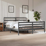 Bed Frame without Mattress Grey Solid Wood Pine 200x200 cm 3105028