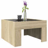 Coffee Table with Infinity LED Sonoma Oak 50x50x30 cm 847604