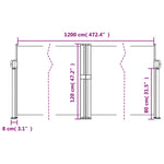 ZNTS Retractable Side Awning Dark Green 120x1200 cm 4004800