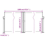 ZNTS Retractable Side Awning Dark Green 120x1200 cm 4004800