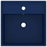 Luxury Basin Overflow Square Matt Dark Blue 41x41 cm Ceramic 146946