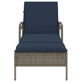 Sun Lounger Reclining Grey 63 x 200 x 81 cm Poly rattan 368305