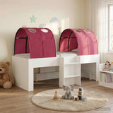 Kids'High Bed Frame with Tunnel White and Red Engineered Wood 3423537
