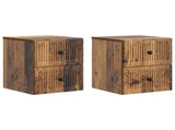 Wall-Mounted Bedside Cabinet 2 pcs Old Wood 33 x 34.5 x 40 cm 897972