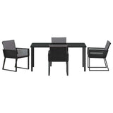 Garden Dining Set 5 pcs Black Powder-Coated Steel 3379320