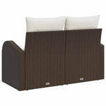Garden Sofa with Cushion Brown 124 x 62 x 69cm Poly Rattan 42006743