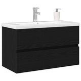 Bathroom Sink Cabinet Black Oak 80 x 39 x 62 cm Engineered Wood 3333147