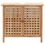 Sink Cabinet with Mirror Solid Walnut Wood 247607