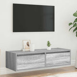 TV Cabinet with LED Lights Grey Sonoma 100X35.5x25 cm 860243