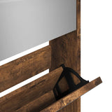Shoe Cabinet with Mirror 5-Layer Smoked Oak 63x17x169.5 cm 3228283