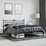 Metal Bed Frame without Mattress with Footboard Black 180x200cm 353559
