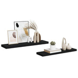 Floating Wall Shelves 2 pcs Black 90x23.5x3.8 cm MDF 323839