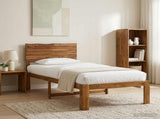 Single Bed Frame with Headboard ROSTOCK Natural 100 x 200 cm 903333