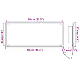 Mirror with Mirror Grey Sonoma 90 x 8.5 x 37 cm Engineered Wood 822818