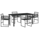 Garden Dining Set 5 pcs Black Poly Rattan 3379328