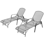 Sun Loungers 2 pcs with Table Steel Anthracite 42727