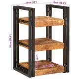 Bedside Table Brown and Black 38 x 33 x 58 cm Solid Mango Wood 4016730