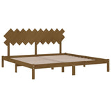 Bed Frame Honey Brown Solid Pine Wood Double Durable Bed Frame 3104891