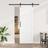 Sliding Door ORKDAL White and Black 83 x 232 cm Solid Pine Wood 3445563