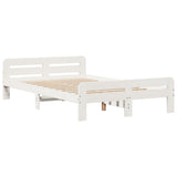 Bookcase Bed without Mattress White 135x190 cm Double Solid Wood Pine 3308898