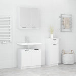 ZNTS 3 Piece Bathroom Cabinet Set White Engineered Wood 3115868