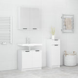 ZNTS 3 Piece Bathroom Cabinet Set White Engineered Wood 3115868