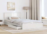 Storage Bed with Headboard White 100 x 200 cm Engineered Wood 3410826